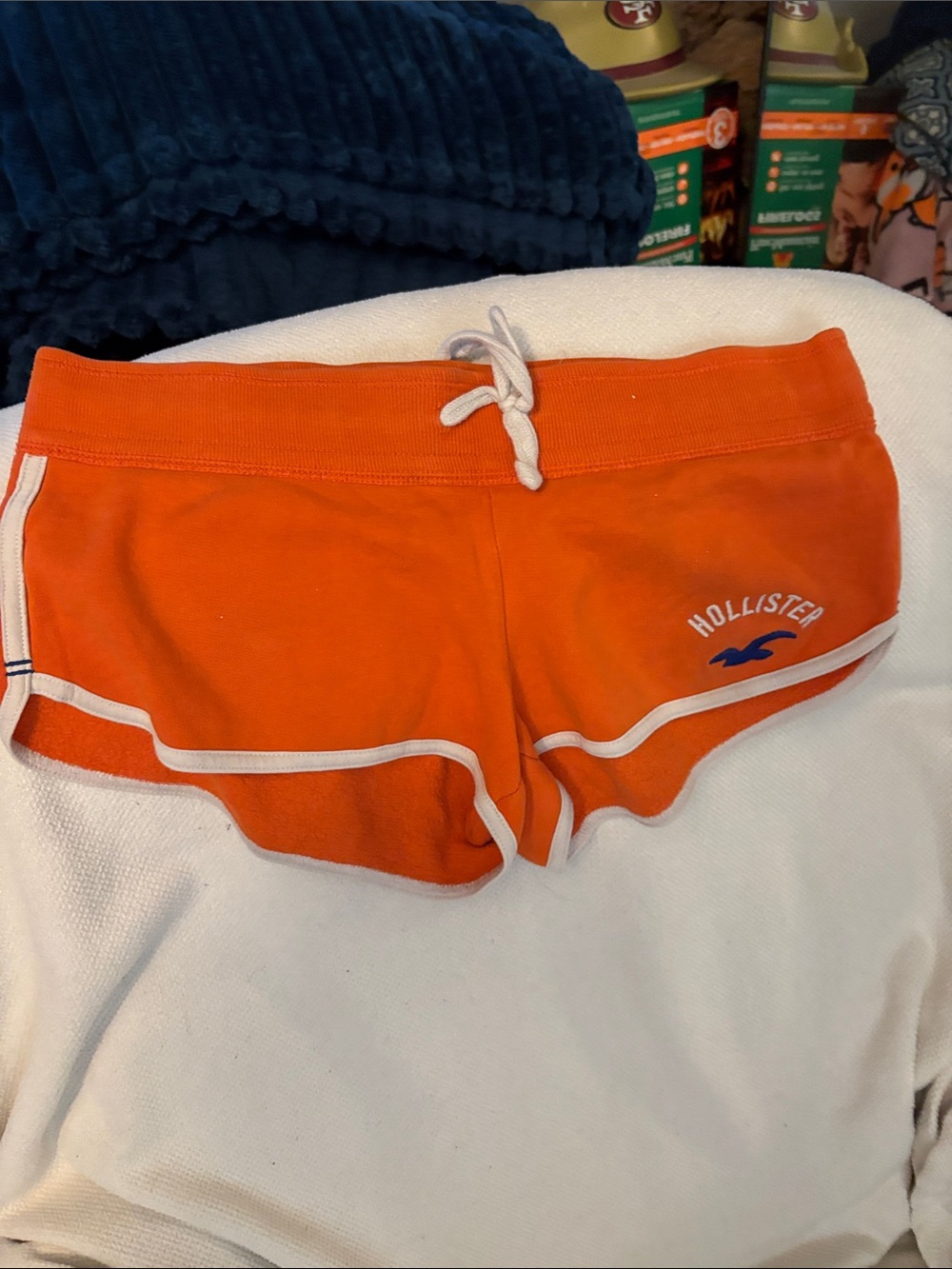 Hollister Orange Lounge Shorts with White Trim